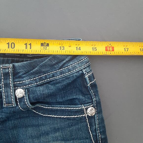 Miss Me Womens Denim Cut Off Shorts Embellished Sequin Stones Size 27 Western - Picture 12 of 14